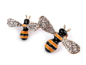 Brož včela - 1 ks - 5 crystal včela