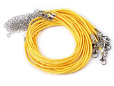 Splétaná šňůrka s karabinkou délka 45 cm - 10 ks - 13 žlutá