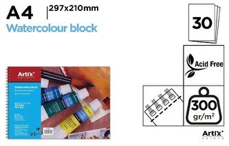 Blok do akwareli A4/30K 300g