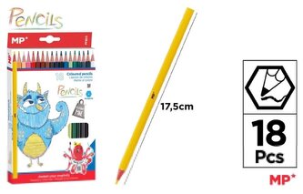 Kredki ołówkowe 18 kolorów