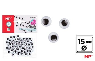 Oczy ruchome samoprzylepne 15mm