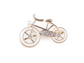 Brož s broušenými kamínky kolo - 1 ks - 3 zlatá