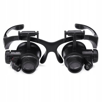 Hodinářské brýle se zvětšením 20x a LED osvětlením