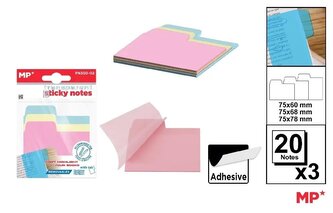 Karteczki samoprzylepne indeksujące 3x20szt