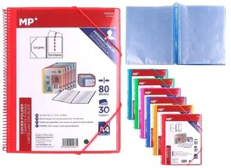 Teczka na spirali A4 z 30 koszulkami z gumką MIX