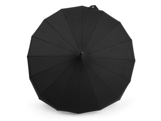 Dámský deštník pagoda s koženou rukojetí - 1 ks - černá