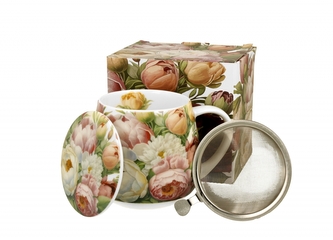 Porcelánový byliňák - pivoňky, 430 ml Porcelánový byliňák - pivoňky, 430 ml