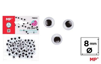 Oczy ruchome samoprzylepne 8mm