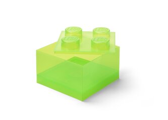 LEGO úložný box 4 s víkem - průhledná zelená