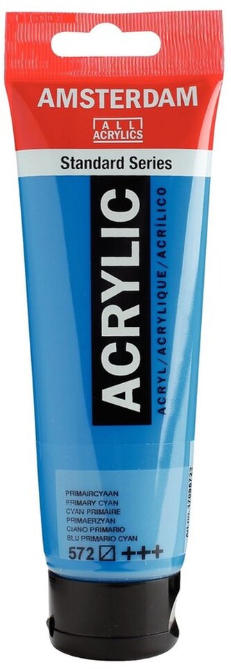 Farba akrylowa nr 572 primary cyan 120ml, Amsterdam