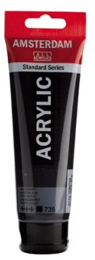 Farba akrylowa nr 735 czarny - czerń oksydowana (oxide black) tuba 120 ml., Amsterdam
