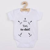 Dětské body s potiskem New Baby Tati, to dáš! - krátký rukáv - velikost 56 (0-3m)