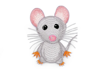 Nažehlovačka zvířata - 1 ks - 4 šedá světlá myš