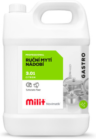 Milit Novimatik na ruční mytí nádobí, citron, 5 l