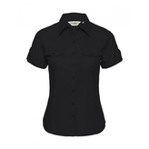 Košile dámská krátký rukáv Rusell Roll Sleeve - černá, XS