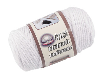 Recyklovaná bavlněná příze macrame Ø5 mm rozčesávací - 1 ks - 27 bílá