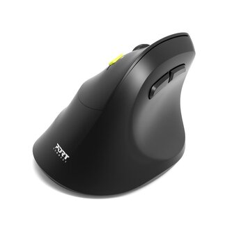 PORT CONNECT Ergo Shape, bezdrátová dobíjecí myš, USB-A/Bluetooth, 2.4GHz, levoruká, 2400DPI, černá