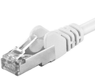 Premiumcord Patch kabel Cat6a S-FTP, AWG 26/7, délka 0.5m, bílá