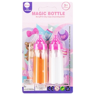 Lahvička s mlékem a džusem