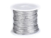Plochá šňůrka s lurexem šíře 1,1 mm vánoční - 1 ks - 1 stříbrná