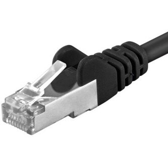 Premiumcord Patch kabel Cat6a S-FTP, AWG 26/7, délka 1m, černá