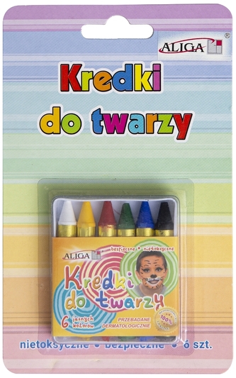 Kredki do twarzy 6-kol FC-6 436208, Aliga