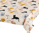 Ubrus ADÉLA - Kočička žlutá, šedá, černá - 100x100 cm