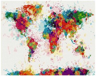 Numeromalowanie Classic 40x50 Barwna Mapa Świata, iPicasso