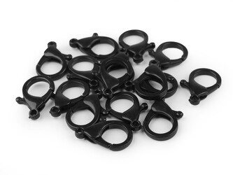 Plastová karabina průvlek 2,2 mm - 20 ks - 2 černá