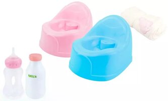 Kojenecký baby set nočník s dečkou a doplňky pro panenku miminko 2 barvy