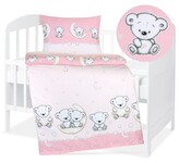 Dětské povlečení bavlna Agáta - Medvídek růžová - 90x135, 45x60 cm