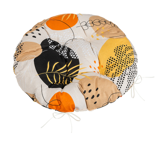 Sedák Adéla prošívaný kulatý - Oblázky oranžová - průměr 40 cm