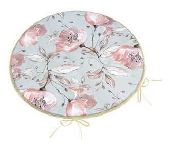 Sedák Adéla kulatý hladký - Lilie losos, šedá - průměr 40 cm