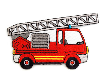 Nažehlovačka auto, traktor, loď - 1 ks - 13 červená jeřáb
