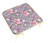 Sedák Adéla hladký - Květy růže růžová, šedá - 40x40 cm hladký