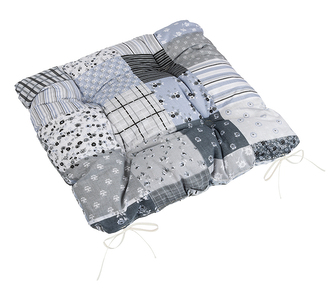 Sedák Adéla prošívaný - Patchwork šedá - 40x40 cm prošívaný
