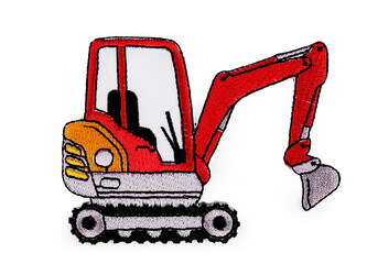 Nažehlovačka auto, traktor, loď - 1 ks - 65 červená bagr