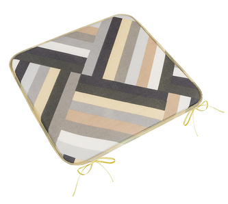 Sedák Adéla hladký - Pruhy šedá, béžová - 40x40 cm hladký