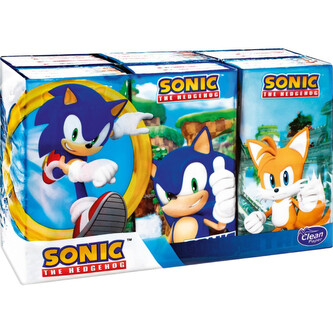 Kapesníky Sonic s potiskem 4 vrstvé, folie 6 ks