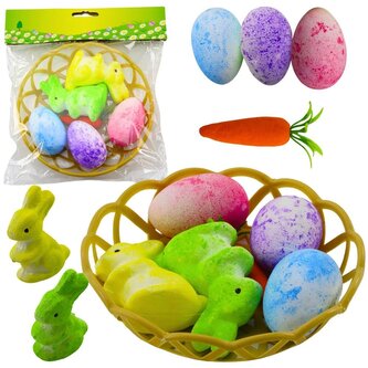 Ozdoby wielkanocne w koszyczku 6szt