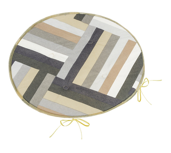 Sedák Adéla kulatý hladký - Pruhy šedá, béžová - průměr 40 cm