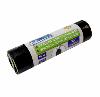 Pytel na odpad 35L 15 ks černé ZATAHOVACÍ