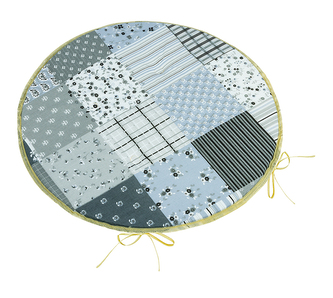 Sedák Adéla kulatý hladký - Patchwork šedá - průměr 40 cm