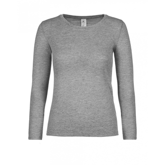 Triko dámské B&C dlouhý rukáv E150 - šedé, S