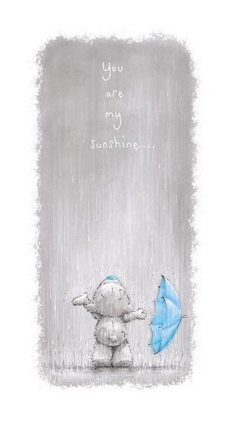 Kartka okolicznościowa Miś w deszczu z parasolem