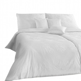 Dadka Povlečení damašek Kytice bílá 220x220, 2x70x90 cm