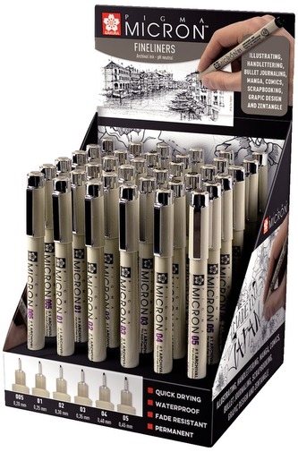 Cienkopisy Pigma Micron display 36szt., Sakura