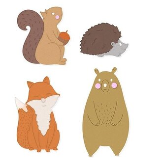 Zestaw wykrojników - Leśne zwierzęta 4szt