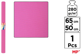 Tektura falista 65x50cm 280g/m2, różowa, Main Paper