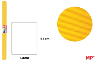 Tektura falista 65x50cm 280g/m2, żółta, Main Paper
